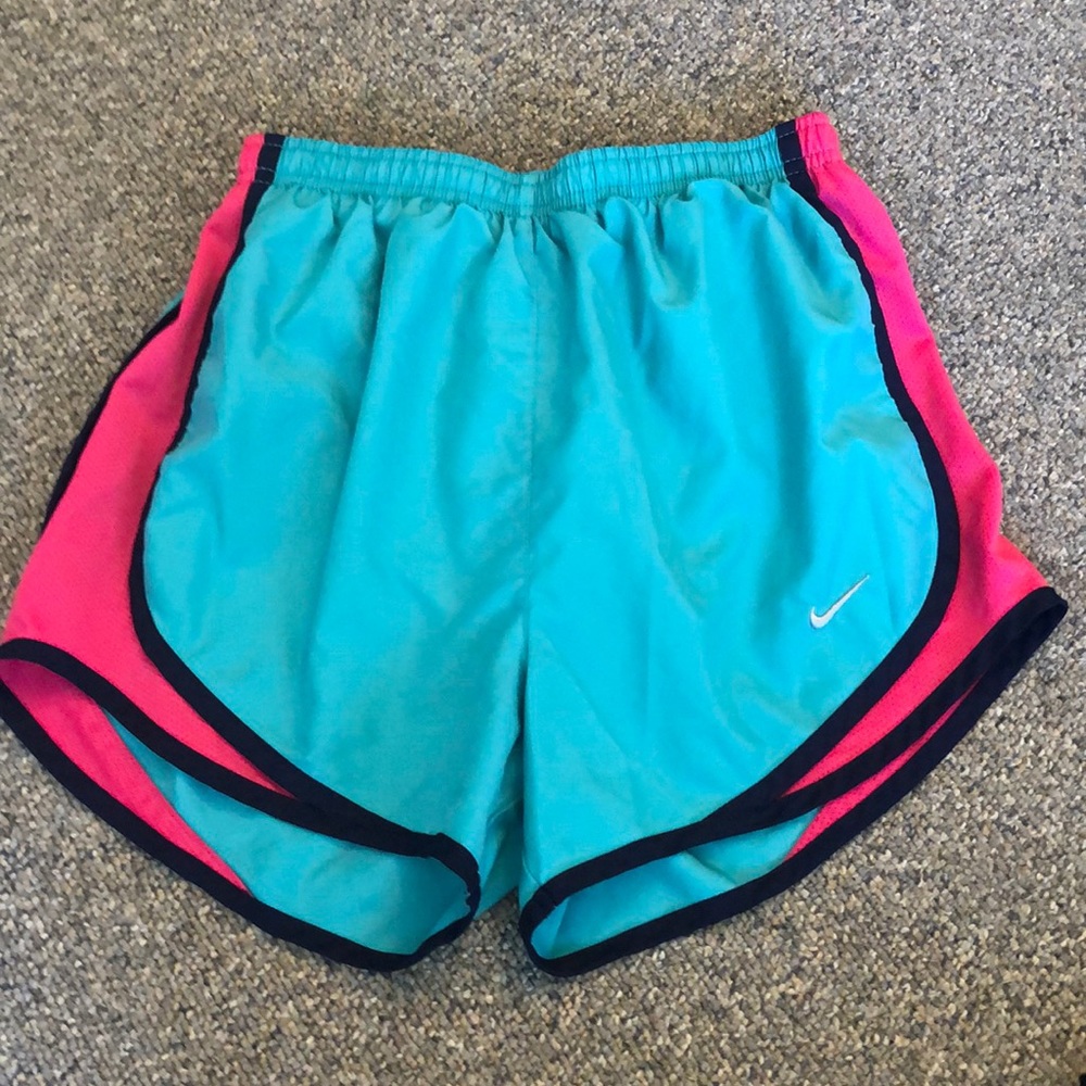 Teal, navy, and pink xs Nike shorts